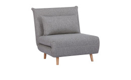 Schlafsofa Nilla von House Nordic in Grau mit Kissen, Füße in Birke