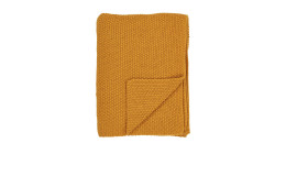 Plaid Nilla von House Nordic in Ocker aus 100 % recycelter Baumwolle