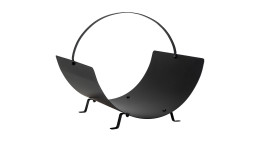 Feuerholzkorb Nilla von House Nordic aus schwarzem Metall, Bogenform