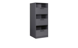 Wäscheschrank Lifestyle in Anthrazit mit 3 Klappen