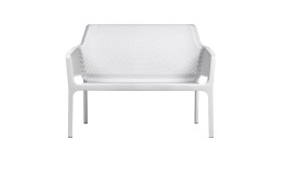 Gartenbank Net in Bianco (Weiß) aus Fiberglass-Polypropylen, mit Armlehnen