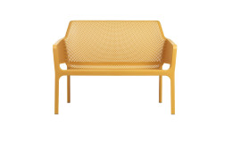 Gartenbank Net in Senape (Gelb) aus Fiberglass-Polypropylen, mit Armlehnen