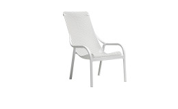 Gartensessel Net Lounge in Bianco Weiß aus Fiberglass-Polypropylen