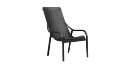 Gartensessel Net Lounge in Anthrazit aus Fiberglass-Polypropylen