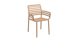 Gartenstuhl Doga in Cappuccino Matt-Effekt, aus Fiberglass-Polypropylen