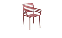 Gartenstuhl Doga in Marsala (Rot) Matt-Effekt, aus Fiberglass-Polypropylen