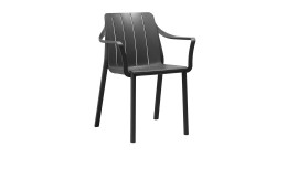 Gartenstuhl Tiberina, aus Fiberglass-Polypropylen in Anthrazit