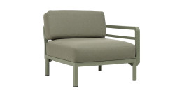 End-Element mit Lehne Maximo in Timo/Cactus (Grün/Grün), Gestell mit Matt-Effekt