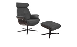 Komfort-Relaxsessel MONDO Irie in einem Echtlederbezug in Charcoal