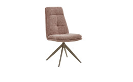 Mondo Esszimmerstuhl MONDO DESIGN Virello, rosa, Metallgestell, ergonomisch, von rechts auf weißem Hintergrund.