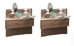 Komfort-Nachtkonsolenpaar MONDO NATUR Arezzo Farbe Astkernbuche
