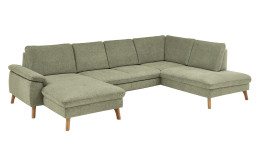 Basis-Wohnlandschaft MONDO NATUR Livento in einem Bezugsstoff in Lind. Schrägeansicht