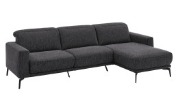Komfort-Wohnlandschaft MONDO Ensemble Shima, in der Farbausführung Black, Schrägansicht
