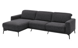 Komfort-Wohnlandschaft MONDO Ensemble Shima, in der Farbausführung Black, Schrägansicht