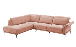 Basis-Ecksofa MONDO Ensemble Lillia, in der Farbausführung Rose, Schrägansicht