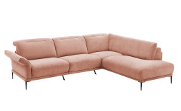 Basis-Ecksofa MONDO Ensemble Lillia, in der Farbausführung Rose, Schrägansicht