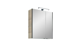 Spiegelschrank vito Alomi in Polar Pinie Nachbildung, mit 2 Türen und LED-Aufsatzleuchte