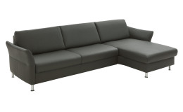Basis-Ecksofa vito Spring in Echtleder Anthrazit.