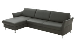 Basis-Ecksofa vito Spring in Echtleder Anthrazit.