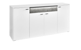 Sideboard set one Deltona in Weiß matt mit einer Absetzung in Black Pearl-Sandstone