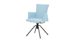 Speisezimmer-Armlehnen-Stuhl Musterring Helmond, in der Farbausführung Skyblue, Schrägansicht