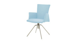 Speisezimmer-Armlehnen-Stuhl Musterring Helmond, in der Farbausführung Skyblue, Schrägansicht