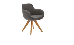 Design-Schalensessel Musterring Tavia in der Farbe Grau, nach links gedreht