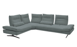 Komfort-Ecksofa Musterring MR 2795, in der Farbausführung Türkies, Schrägansicht mit Sitztiefenverstellung