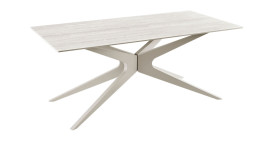 Esstisch Hanna in der Farbe Keramikoptik weiß