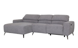 Wohnlandschaft Föhr mit grauem Bezug aus Stoff