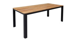 Gartentisch Roma von outdoor mit Teakholz Tischplatte und Edelstahl-Gestell in schwarz