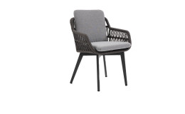 Gartenstuhl Andira mit Gestell in Anthrazit und Geflecht in Grau