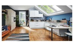 nolte Begros Küche, Manhattan Uni / Artwood, Weiß / Asteiche natur