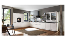 Nolte Begros Küche, Focus / Manhattan, Weiß / Eiche Graphitsilber