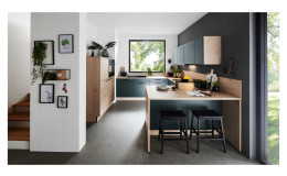 nolte Begros Küche, Manhattan Uni / Artwood, Black Green / Asteiche Natur