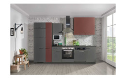 Express Küche, Win, Anthrazit / Karminrot