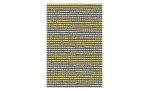 Apelt Läufer 44 x 140 cm, rechteckiger Teppich mit abwechselnd dünnen gelben und taupe-grauen Querstreifen.