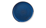 Ein runder, leerer, dunkelblauer ASA Selection Dessertteller Saisons 21 cm Teller mit Rand, fotografiert auf Weiß.