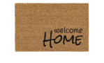 Braune Astra Fußmatte Coco Smart 40x60 cm aus Kokos mit "welcome HOME" unten rechts in Schwarz.