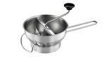 GEFU Passiergerät Flotte Lotte in Silber Metall-Edelstahl-Mühle mit Griff und Kurbel zum Pürieren von Lebensmitteln.