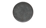 Creatable Speiseteller Uno 28 cm, runder Teller aus Steingut mit Strukturlackierung Volcano Dark, abgebildet auf weißem Hintergrund.