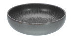 Creatable Schüssel Uno 16 cm: eine flache, runde Schüssel Volcano Dark grau mit strukturierter Innenseite auf weißem Grund.