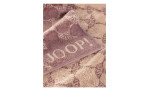 Falthandtuch Joop Classic Cornflower, 50x100cm, mauve und beige mit eingewebtem Logo und Blumenmuster.