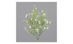 Blüten-Mix-Bund 32 cm aus Kunststoff in grün mit weißen Blüten. Auf einem grauen Hintergrund.