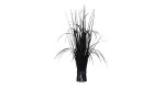 Stehgras 57 cm aus Kunststoff in schwarz mit einem schwarzen Band zugebunden.