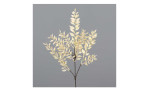 Ruscus-Zweig 50 cm aus Kunststoff in weiß mit braunen Stiel. Auf einem grauen Hintergrund.