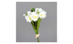 Narzissenbund 32cm in weiß, mit grauen Hintergrund