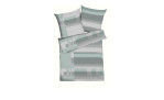 Hellgrau & grün Biber-Bettwäsche Minos 135x200cm Set: 1 Bettbezug & 2 Kissenbezüge, hergestellt aus Naturfaser.