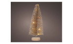 Micro-LED-Baum 20 cm in gold vor grauem Hintergrund.