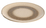 Der Leonardo Teller Matera 22,5 cm ist ein runder Keramikteller mit einem beigen Zentrum und einem braunen, strukturierten Rand.